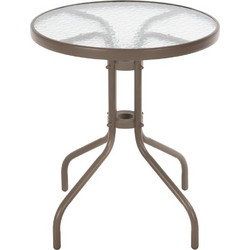 PoliHome Weston Στρογγυλό Τραπέζι Κήπου Γυάλινο Καφέ 60x70cm 162838819