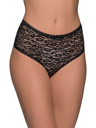 Milena By Paris Γυναικείο Sexy String με Δαντέλα Μαύρο 7731