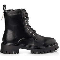 Envie Shoes Γυναικεία Αρβυλάκια Δερμάτινα Μαύρα με Χοντρό Χαμηλό Τακούνι E23-22047-34