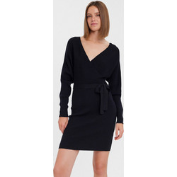 Vero Moda Mini Καθημερινό Φόρεμα Κρουαζέ Πλεκτό Μαύρο 10269251