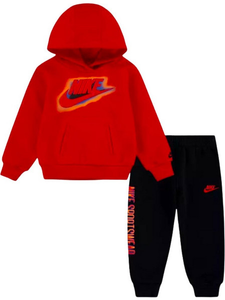 Nike Παιδικό Σετ Φόρμας Κόκκινο Μαύρο 86N482-023
