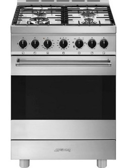 Smeg B61GMX2 Αερίου Κουζίνα Ηλεκτρική 70lt με Εστίες Αερίου 60cm