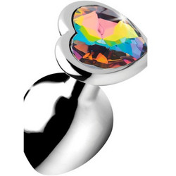 XR Brands Booty Sparks Rainbow Prism Heart Πρωκτική Σφήνα Diamond Plug 7.9cm