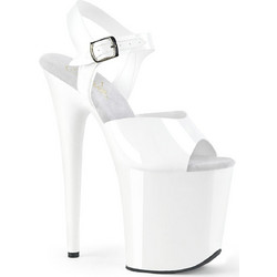 Pleaser Flamingo 808 Γυναικεία Πέδιλα Λευκά με Λεπτό Ψηλό Τακούνι και Φιάπα