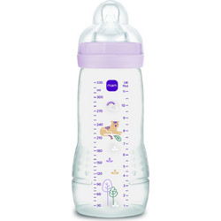 MAM Easy Active Πλαστικό Μπιμπερό με Θηλή Σιλικόνης κατά των Κολικών 6+ Μηνών Tiger Lilac 330ml