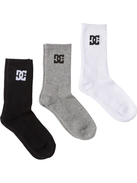 DC Ανδρικές Κάλτσες Ψηλές Μαύρες Λευκές Γκρι 3Pack 3-PACK ADYAA03153-KVJ8