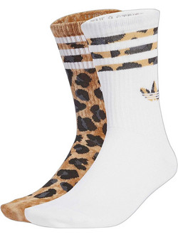 Adidas Originals Leopard Ανδρικές Κάλτσες Ψηλές Λευκές Ταμπά 2Pack JV7855
