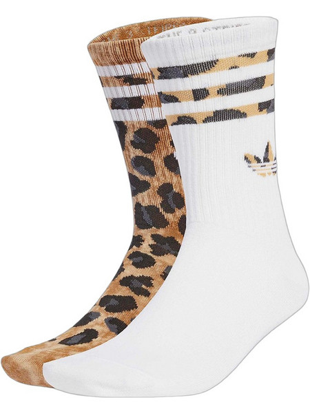 Adidas Originals Leopard Ανδρικές Κάλτσες Ψηλές Λευκές Ταμπά 2Pack JV7855