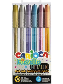 Carioca Fiorella Metallic Σετ Στυλό Gel Πολύχρωμο 6τμχ 43363
