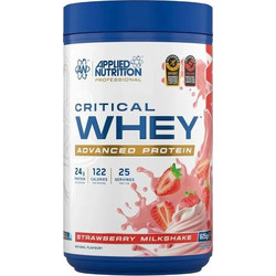 Applied Nutrition Critical Whey Strawberry Milkshake Πρωτεΐνη Ορού Γάλακτος Γράμμωσης Χωρίς Γλουτένη 825gr