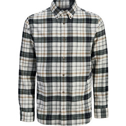 Jack & Jones Ανδρικό Πουκάμισο Βαμβακερό Καρό Μακρυμάνικο Κανονική Γραμμή Ανθρακί Λευκό 12286224