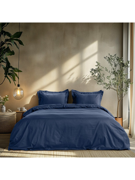 Beauty Home Σετ Σεντόνια Υπέρδιπλα Βαμβακοσατέν 240x270 Art 1700 Harmony Μπλε