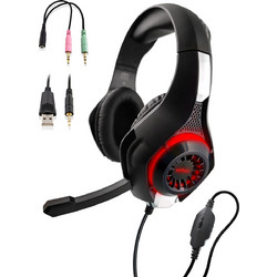 Nyko Core Gaming Headset Over Ear Black Red
