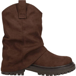 Migato Γυναικεία Μποτάκια Biker Suede Καφέ με Χοντρό Χαμηλό Τακούνι 100042133-012