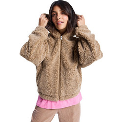 Roxy City Track Γυναικεία Ζακέτα Fleece Μακριά με Κουκούλα και Φερμουάρ Καφέ ERJPF03227-CMA0