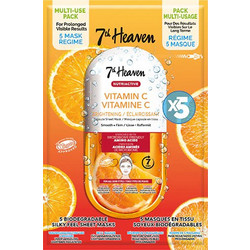Montagne Jeunesse 7th Heaven Vitamin C Brightening Sheet Μάσκα Προσώπου για Λάμψη 5τμχ