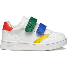 Geox Eclyper Παιδικά Sneakers Λευκά Royal Blue Κίτρινα Κόκκινα B555LA000BCC0547