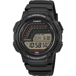 Casio Ψηφιακό Ανδρικό Ρολόι Χρονογράφος με Μαύρο Καουτσούκ Λουράκι WS-1800-1AVEF
