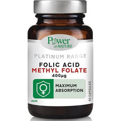 Power Health Folic Acid Methyl Folate 400μg 60 Κάψουλες