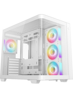 Deepcool CG530U 4F White Midi Tower Κουτί Υπολογιστή RGB με Πλαϊνό Παράθυρο