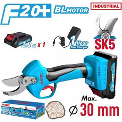 Fixtec FCPS30X-12 Ψαλίδι Κλαδέματος Μπαταρίας 20V 1x2Ah με Κοπή 30mm