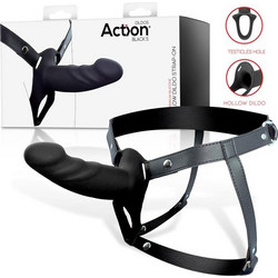 IntoYou Action Small Hollow Harness Strap On με Dildo 14.5cm Μαύρο