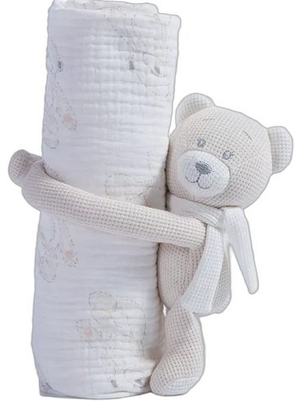 Nef-Nef Teddy 95 Κουβέρτα Αγκαλιάς με Λούτρινο 75x100 Μπεζ