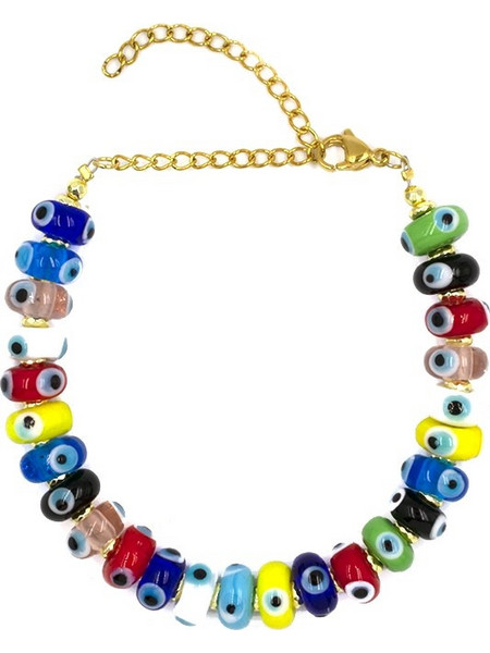 Awear Blinka Rainbow Γυναικείο Βραχιόλι με Ματάκι από Ατσάλι με Χάντρες