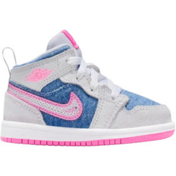 Jordan Air Jordan 1 Παιδικά Sneakers Μποτάκια Γκρι Γαλάζια Φούξια HQ2000-400