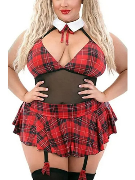 Kinksters Sexy Στολή Μαθήτρια Μαύρη Κόκκινη 6928048331235