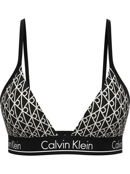 Calvin Klein Bikini Top Τριγωνάκι Μαύρο Λευκό LV00Q61207-32N