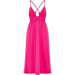 Funky Buddha Midi Καλοκαιρινό Βραδινό Φόρεμα Φούξια FBL013-129-13