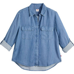 Levi's Elaine Μακρυμάνικο Γυναικείο Πουκάμισο Τζιν Mονόχρωμο Μπλε 005NJ-0008