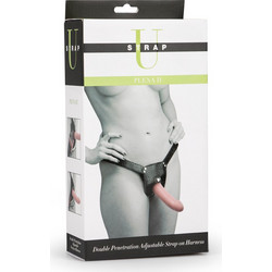Strap U Plena II Harness Strap On με Διπλό Dildo 28.5cm Flesh