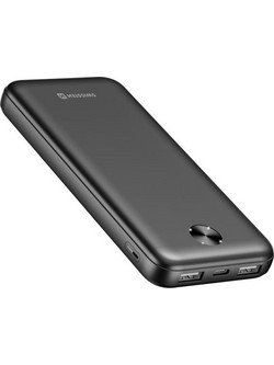 Swissten Worx Pro Power Bank 10000mAh 10.5W με 2 Θύρες USB-A & Θύρα USB-C Black