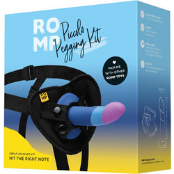 Romp Piccolo Pegging Kit Harness Strap On με Dildo Πολύχρωμο