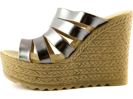 Love4shoes Καλοκαιρινές Γυναικείες Πλατφόρμες Ψηλές Ασημί 9-16