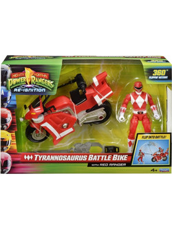 Playmates Toys Mighty Morphin Power Rangers Tyrannosaurus Battle Bike with Red Ranger