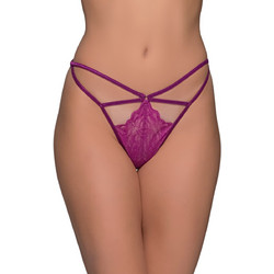 Milena By Paris Γυναικείο Sexy String με Δαντέλα Φούξια 6939
