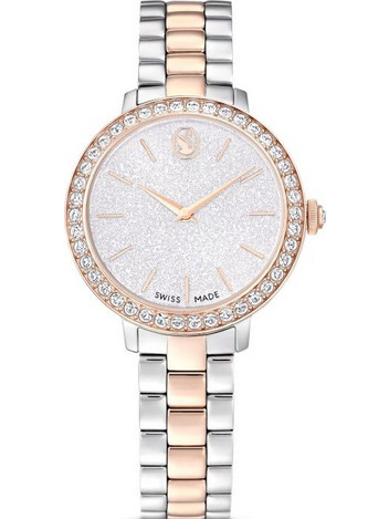 Swarovski Matrix Γυναικείο Ρολόι με Λευκό Ασημί Χρυσό Μεταλλικό Μπρασελέ 5715028
