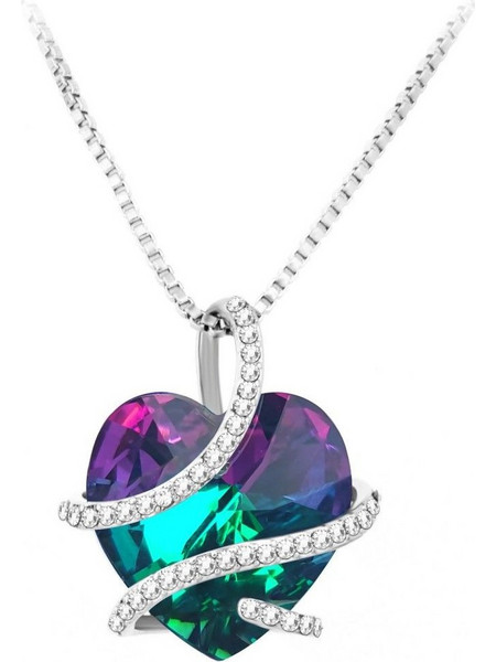 So Charm Γυναικείο Κολιέ Καρδιά Ασημί με Swarovski BS1409-HELI