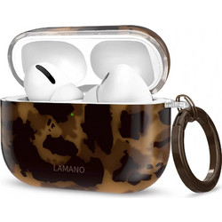 Tech-Protect Lamano Panther Θήκη PC με Γάντζο για Apple AirPods Pro 1 / 2 Μαύρη Καφέ