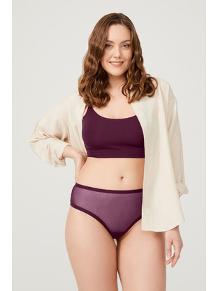 Cottonhill Γυναικείο Sexy String με Δαντέλα Μωβ CH6060
