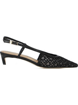 Tommy Hilfiger Γόβες Slingback με Χοντρό Χαμηλό Τακούνι Μαύρες FW0FW08746