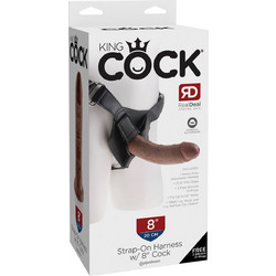 Pipedream King Cock 8" Harness Strap On με Dildo 20cm Καφέ