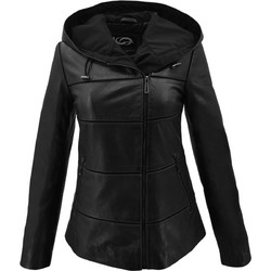 Leather 100 Γυναικείο Μπουφάν Χειμωνιάτικο Δερμάτινο Μακρύ Μαύρο 37-W-2080-L