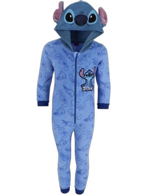 Disney Lilo & Stitch Παιδική Ολόσωμη Πιτζάμα Βελουτέ Χειμωνιάτικη Μωβ LIL24-3560