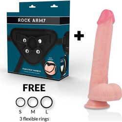 Rockarmy Kingcobra Harness Strap On με Dildo 24cm Flesh