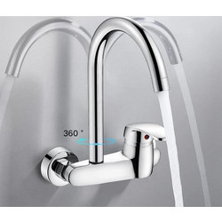 Bonken HT-1650 Μπαταρία Κουζίνας Τοίχου Διπλής Παροχής Ανάμεικτη Inox