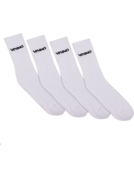 Venimo Ανδρικές Κάλτσες Ψηλές Λευκές 4Pack 431704